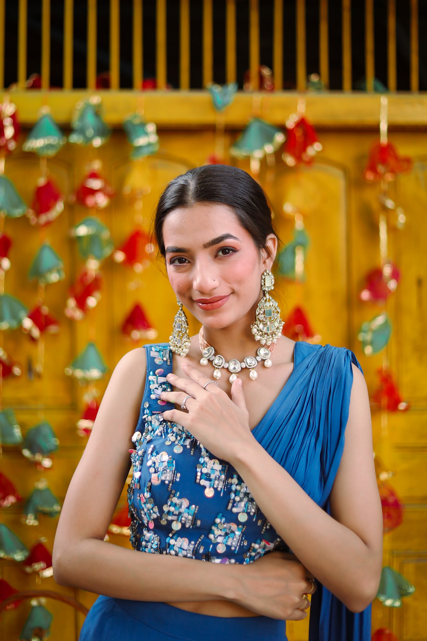 Drape Saree & Blouse Set