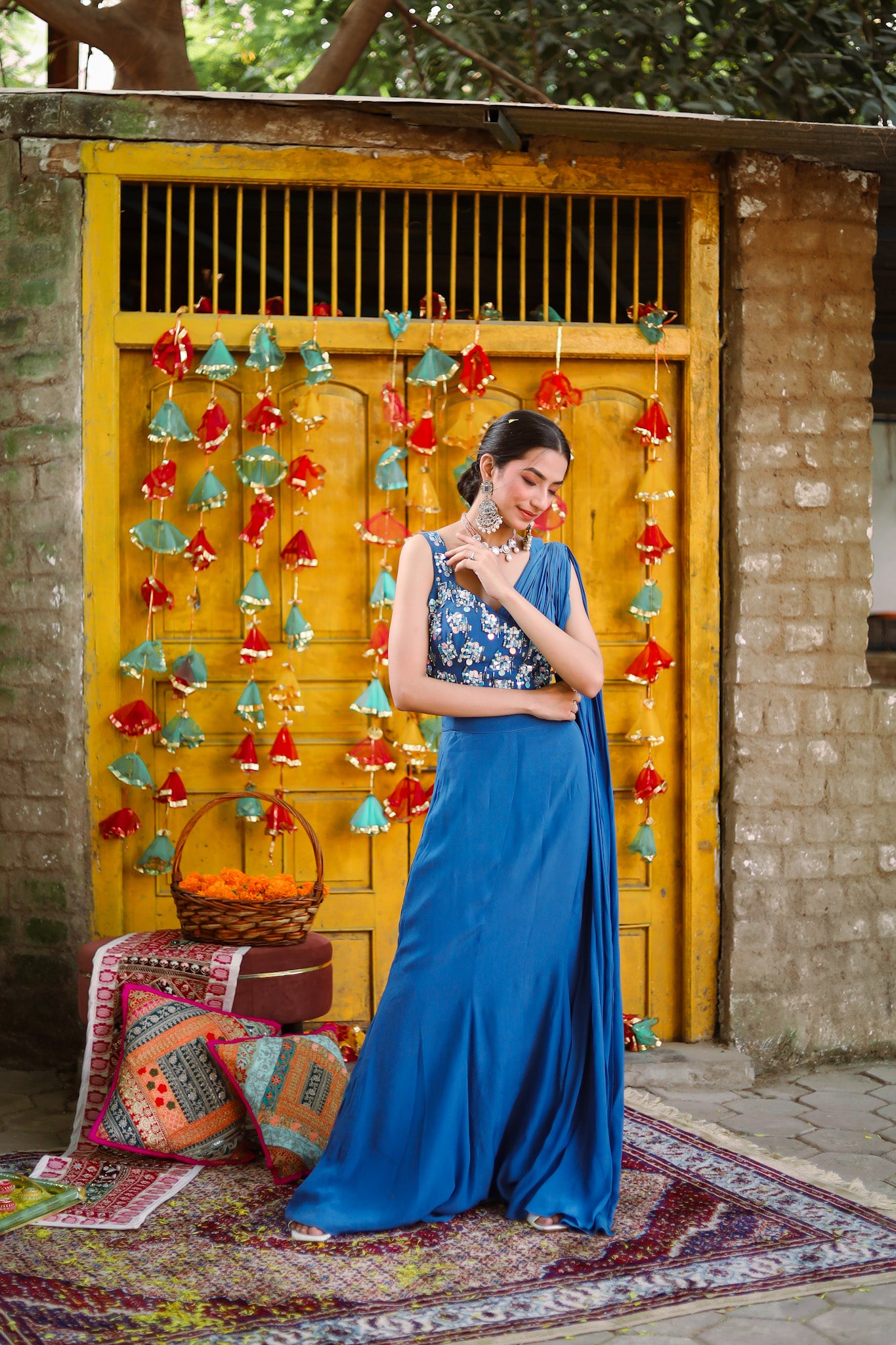 Drape Saree & Blouse Set