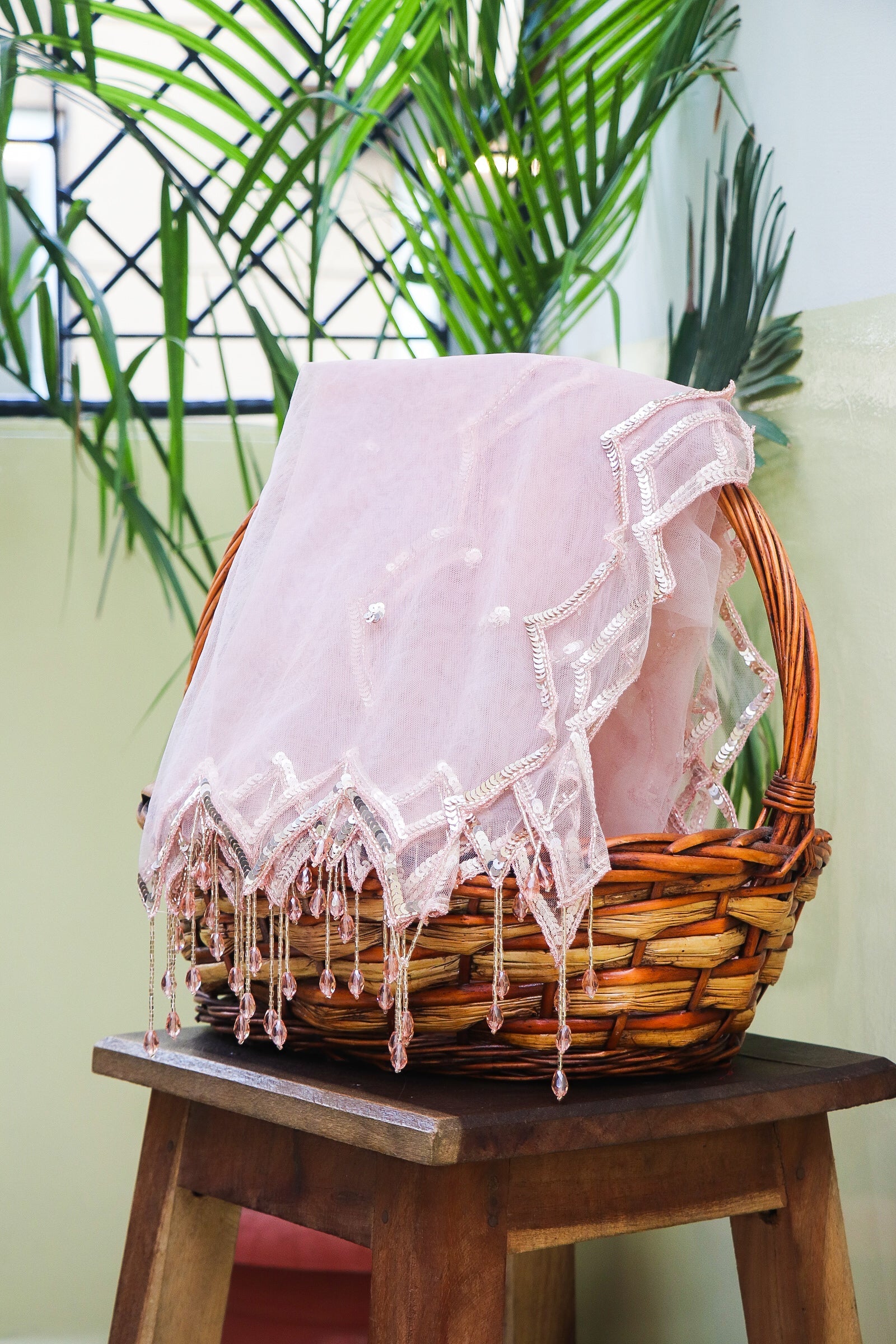 Net dupatta with Tassels