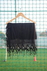 Black Net dupatta with Tassels