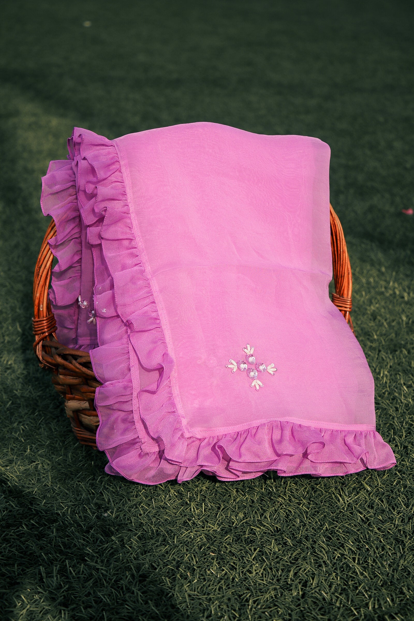 handcrafted frill dupatta