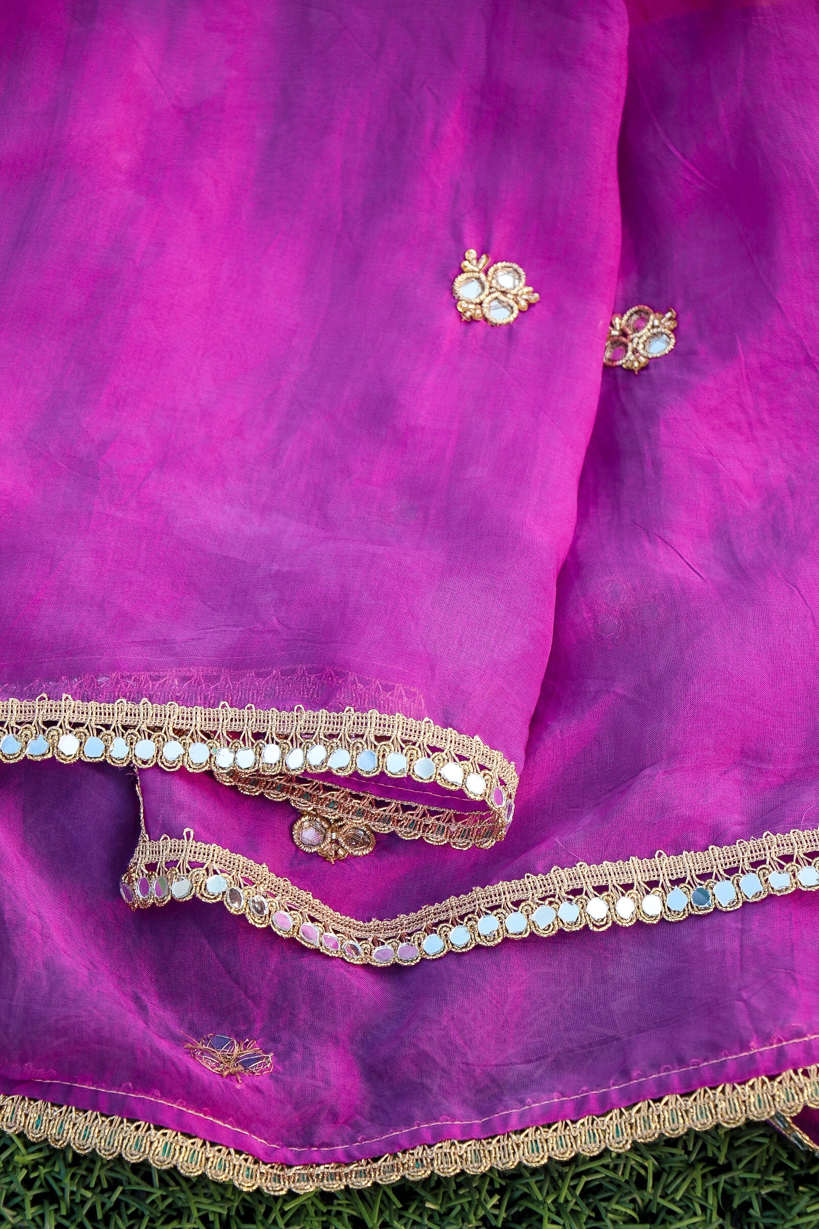Multicolor Mirror Work Dupatta