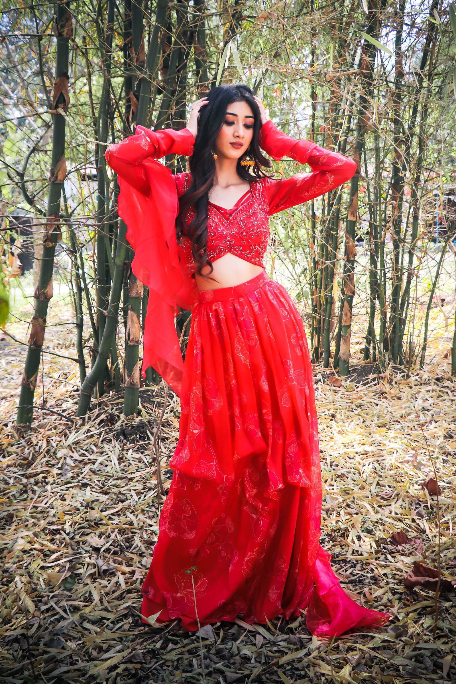 Pleated Lehenga Set