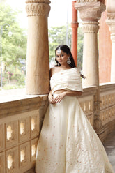 Cream lehenga Set