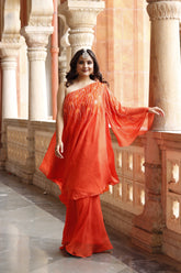 Kurta and sharara set with handwork on it