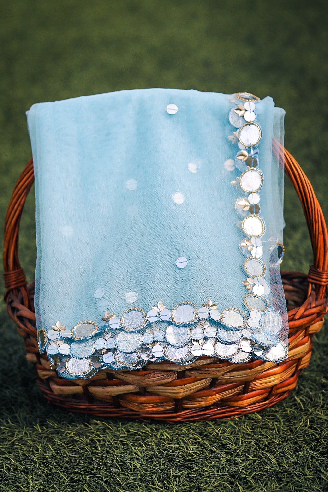 Mirror work on dupatta